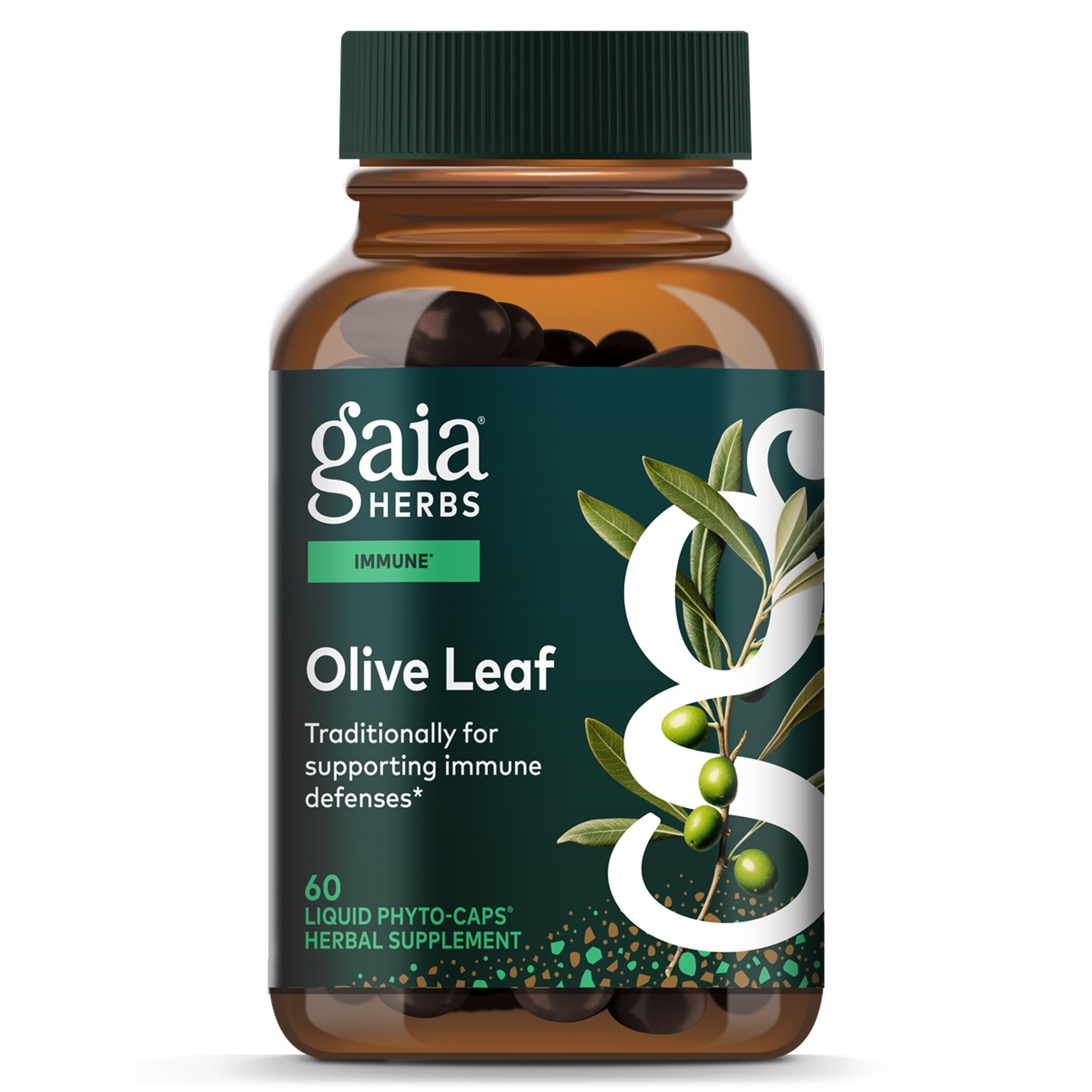 Gaia Herbs Olive Leaf, 60 Vegan Capsules, 60 Servings 60 Count (Pack of 1)