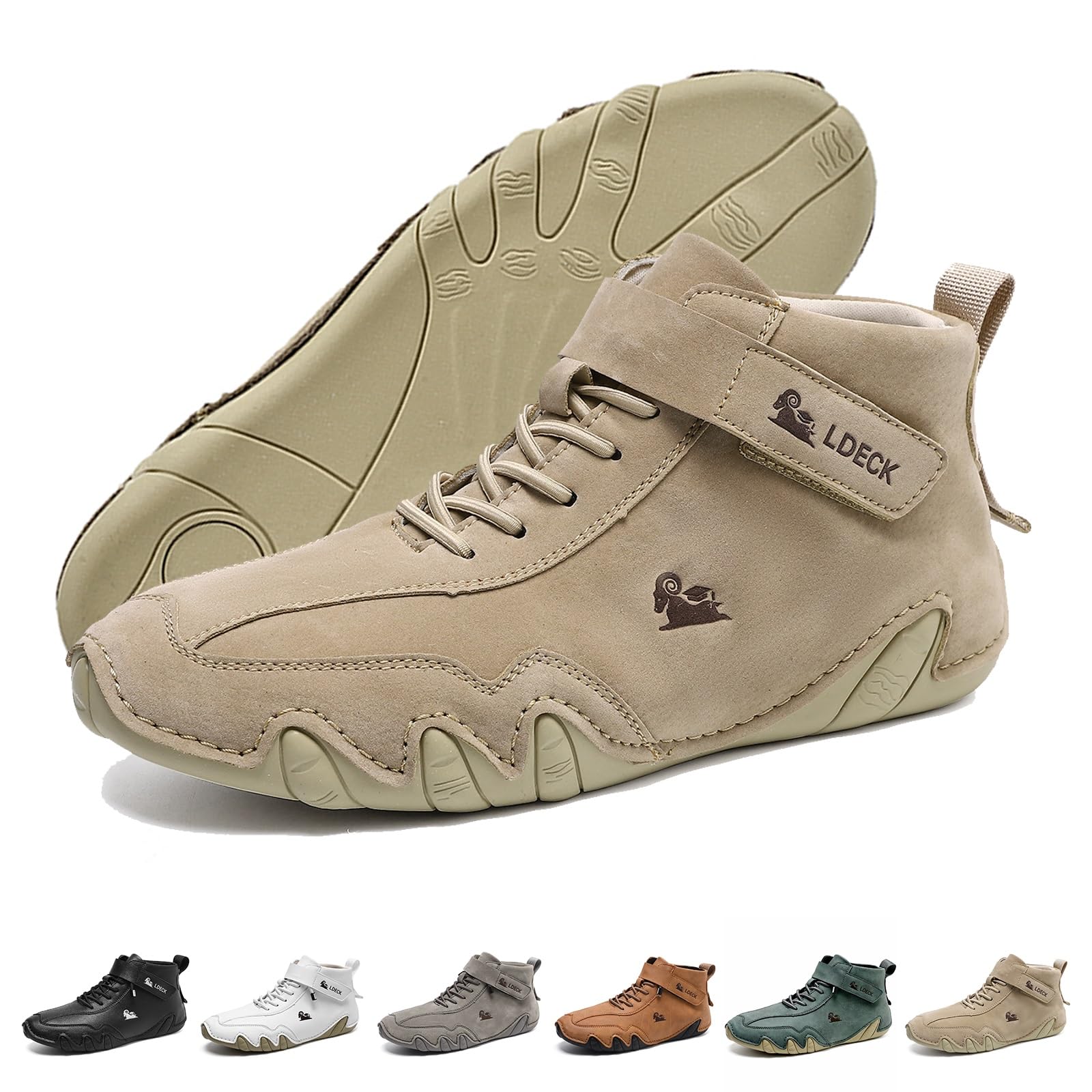 Stivali Chukka Uomo In Pelle, Artigianali, Minimalisti, Antiscivolo, Verde, Taglia 44 EU