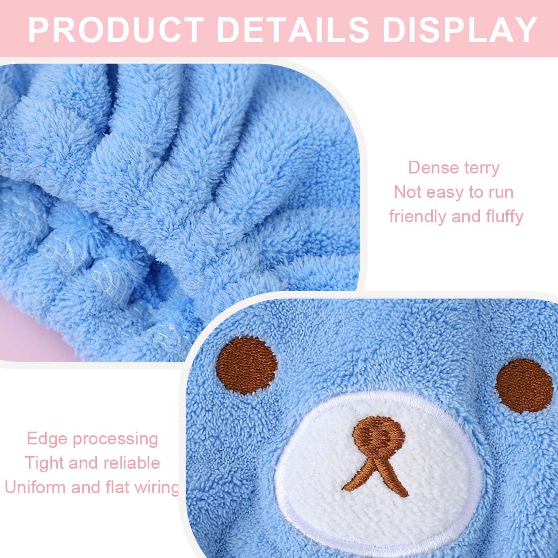 2 Asciugamani Turbante Microfibra Per Capelli - Super Assorbente Per Donne E Bambine | Asciugatura Rapida - Foto 2