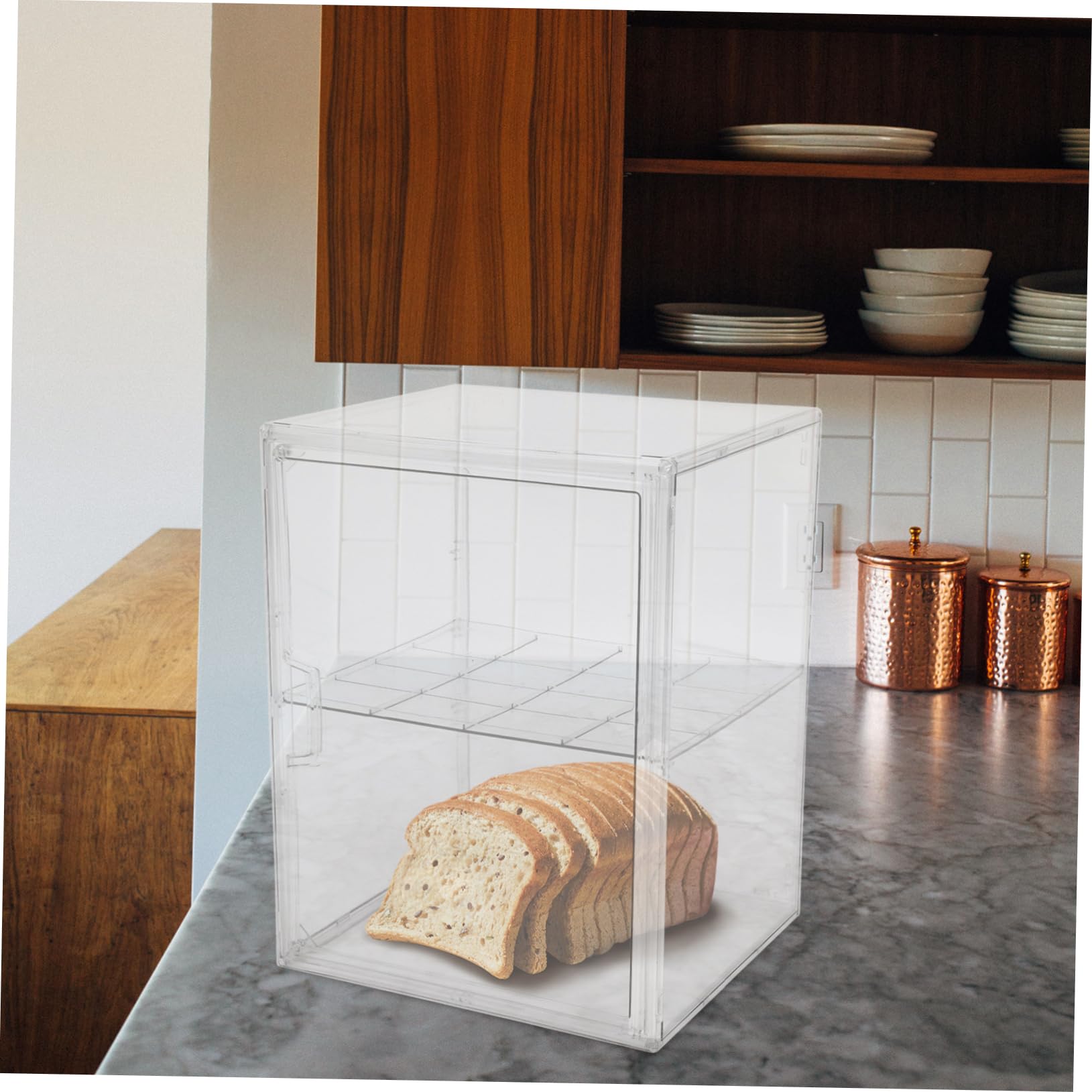 De Doble Capa Para Encimera Transparente Organizador De Cocina Caja Pan
