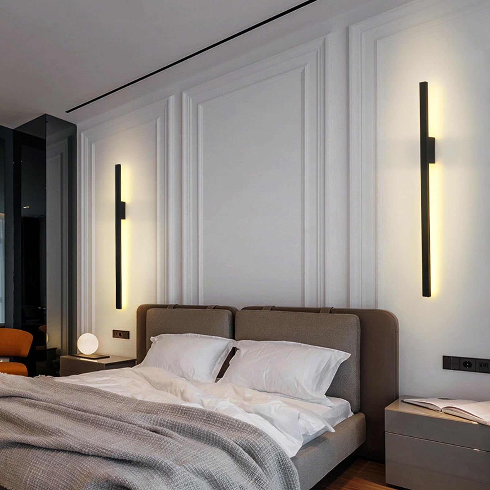 Applique Murale d'extérieur LED à intensité Variable avec télécommande 2700 K/4500 K/6500 K, étanche IP65, Bande Longue Moderne en Aluminium pour Porche et terrasse