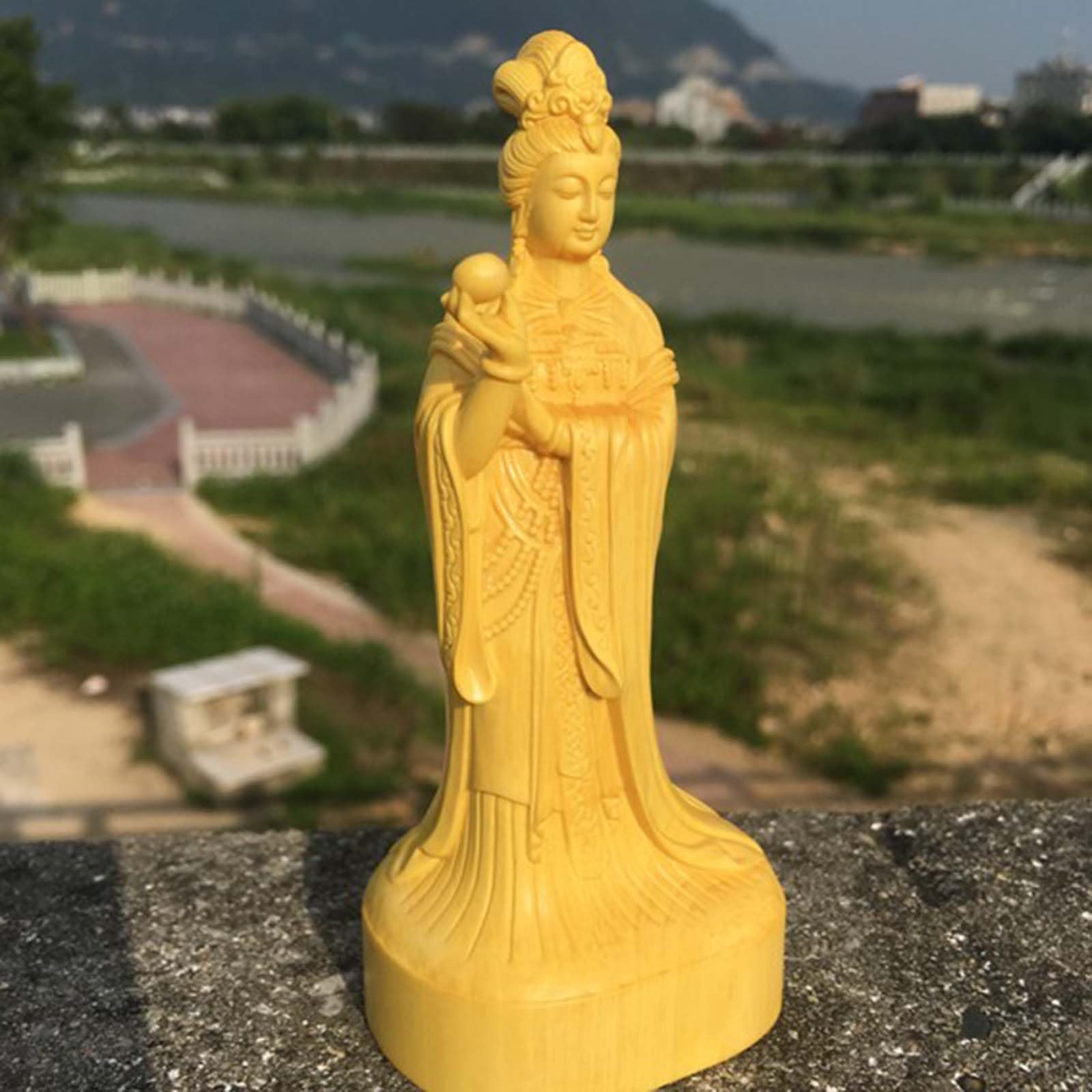 Bukszpan rzeźba niebiańska dama cesarzowa statuetka chińskiej Mazu statuetka tradycyjna kultura