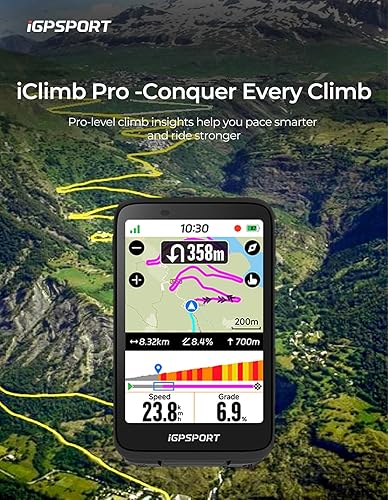 Miniatura 6 de iGPSPORT BiNavi Bike Computer, 3.5 Touch Screen Map Navigation Music Control Climb Tips, Wireless GPS Cycling Computer