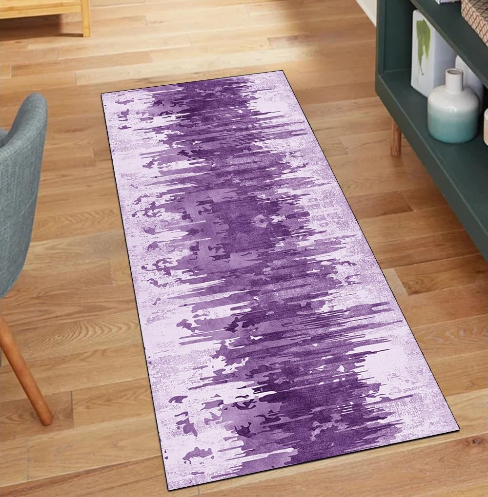 Alfombra antideslizante para cocina morada 50 x 450 cm lavable sin tropiezos