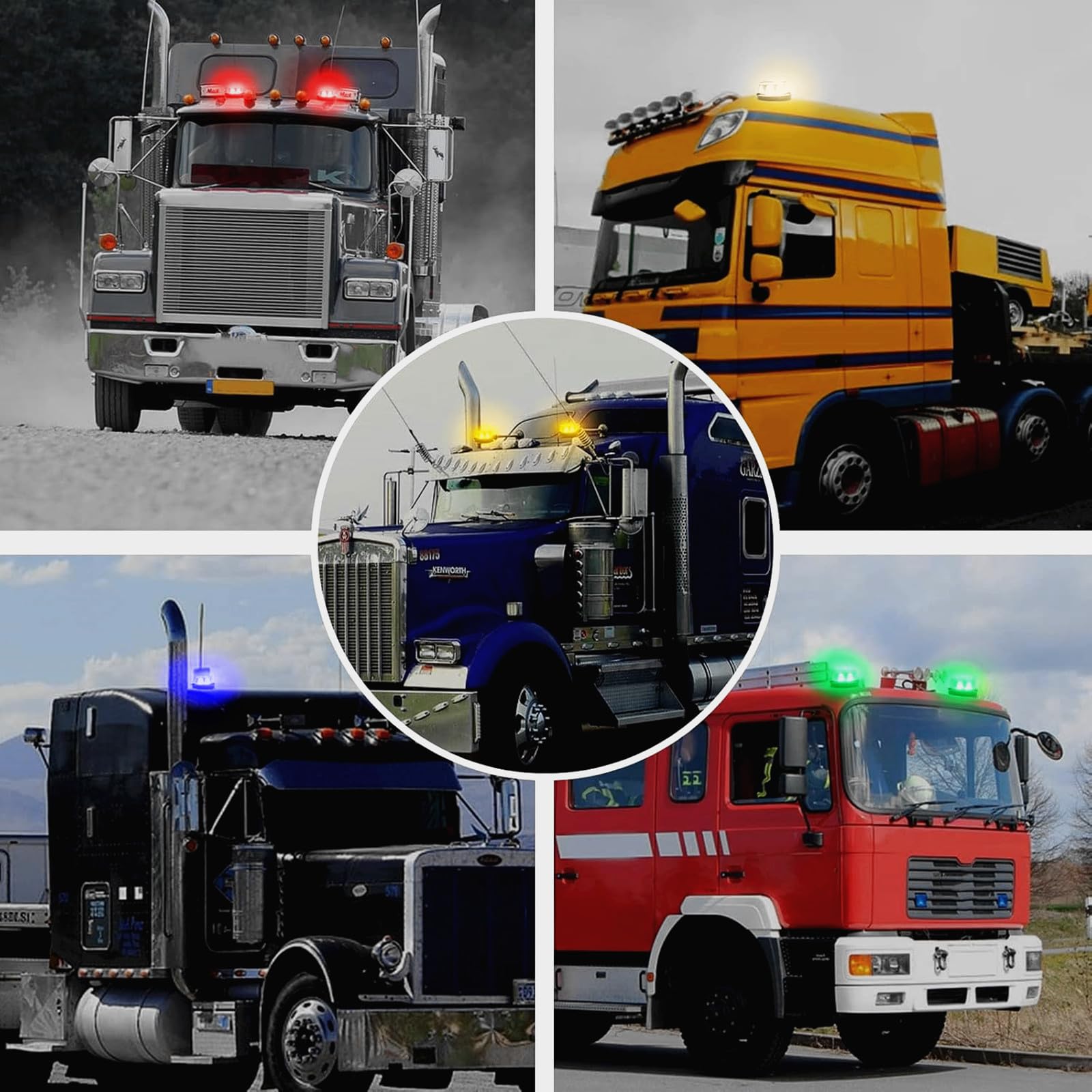 Gyrophare Stroboscopique à LED 24V, Lampe d'urgence Clignotant de Sécurité pour Camions, Tracteurs, Chariots élévateurs, Constructions d'autobus, Jaune