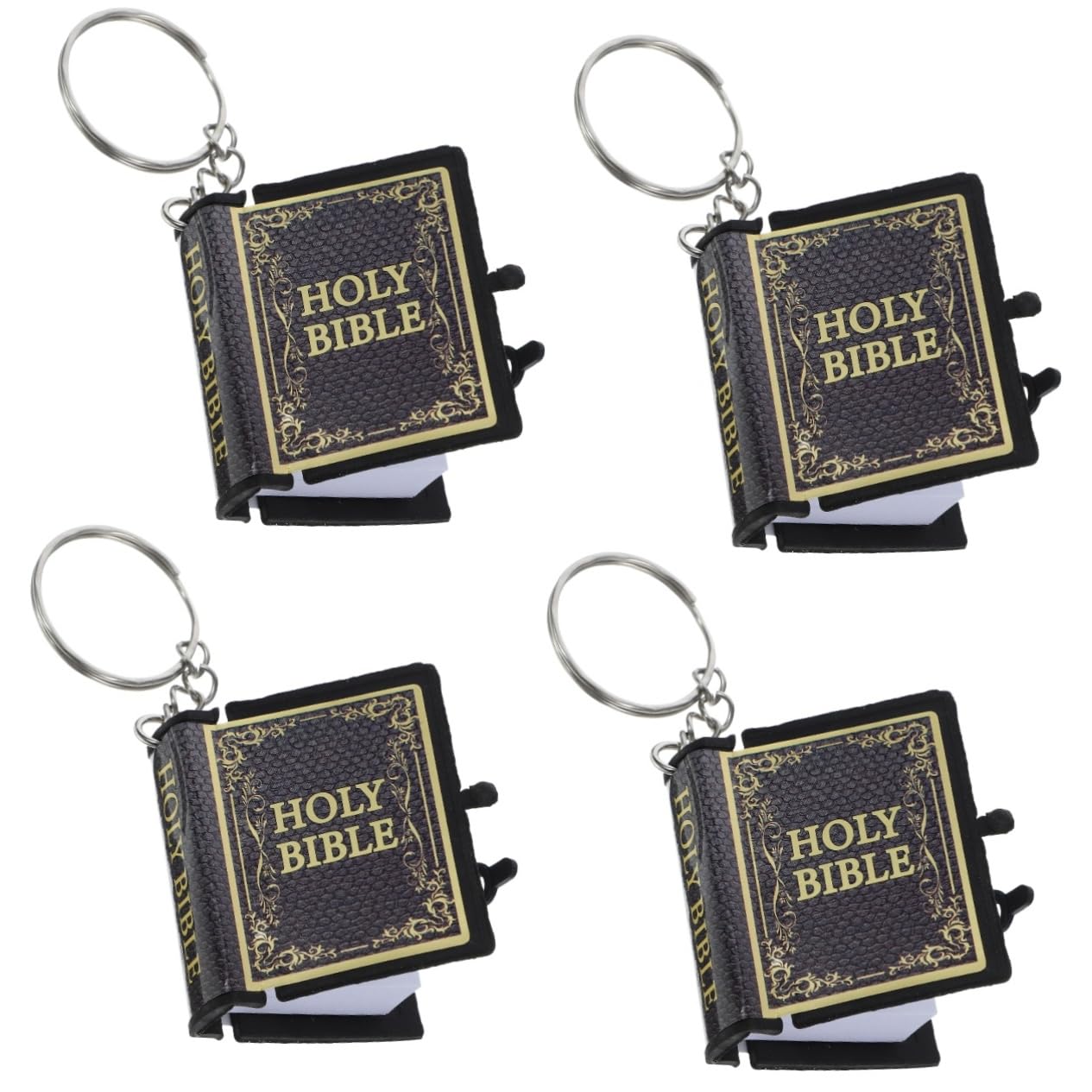 Bible de poche en porte-clés religieux et pendentif sainte de communion