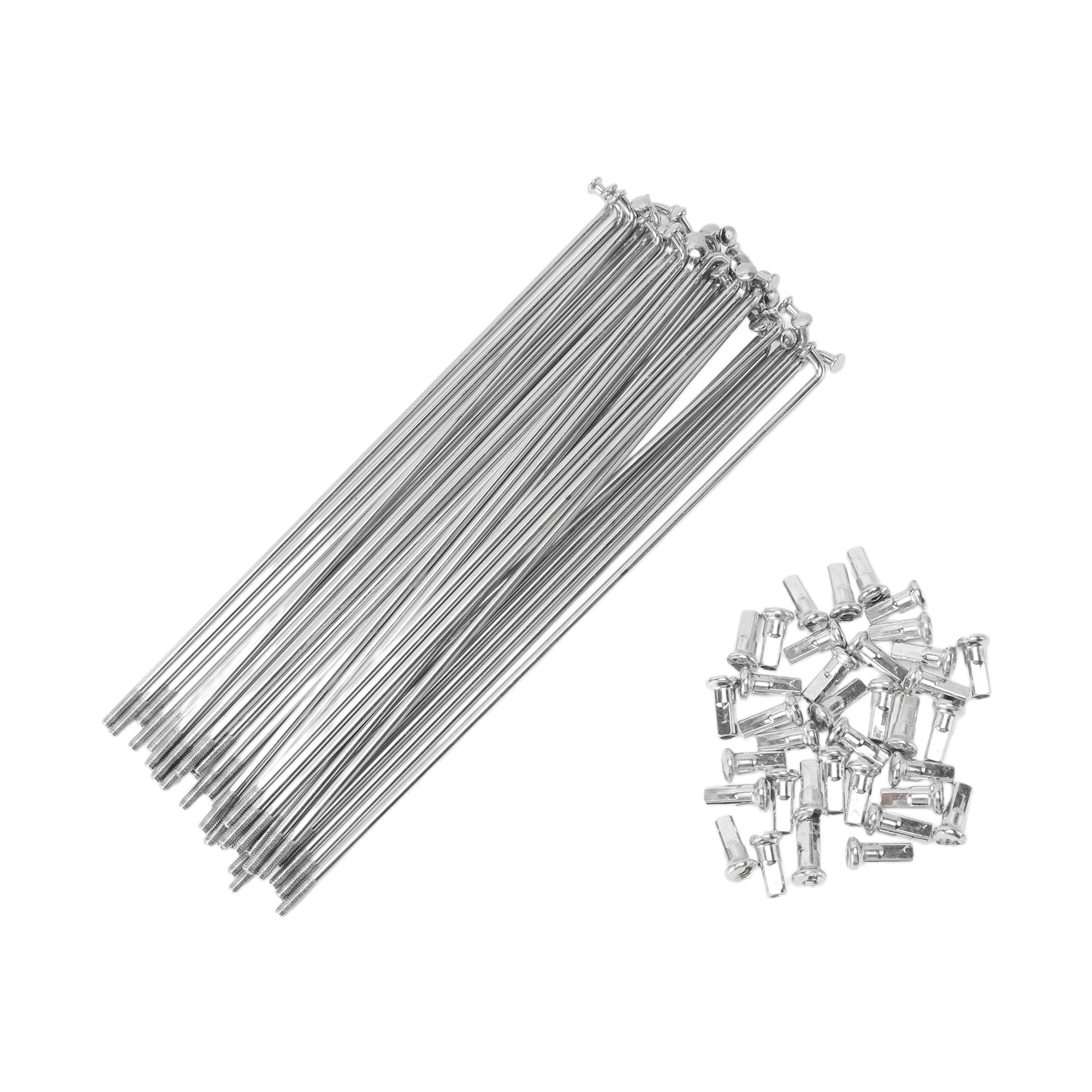 Motoforti 36 Set 12G Bicycle Spokes 159mm Bike Wheel Spokes 45 Steel Galvanized Silver Tone
