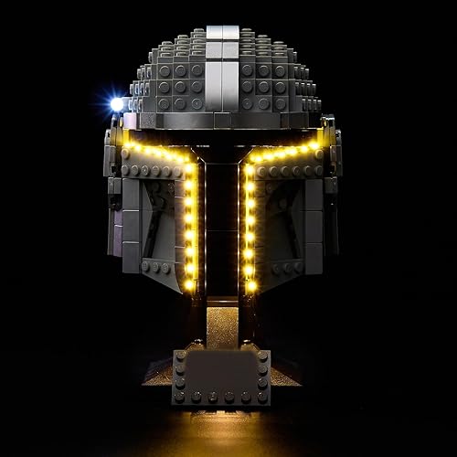 Kyglaring Kit de luz LED compatible con bloques de construcción Lego The Mandalorian Helmet 75328, accesorios de iluminación mejorados para el juego