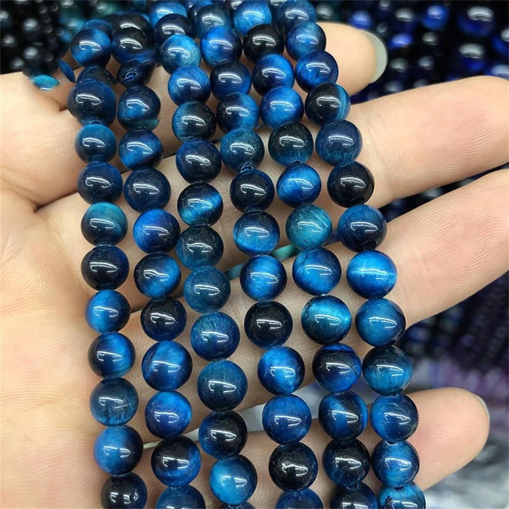 Natural Stone Blue Tiger Eye Beads Round Loose Beads for Jewelry Making DIY Bracelet Charm Citrine 4mm 85 to 95pcs