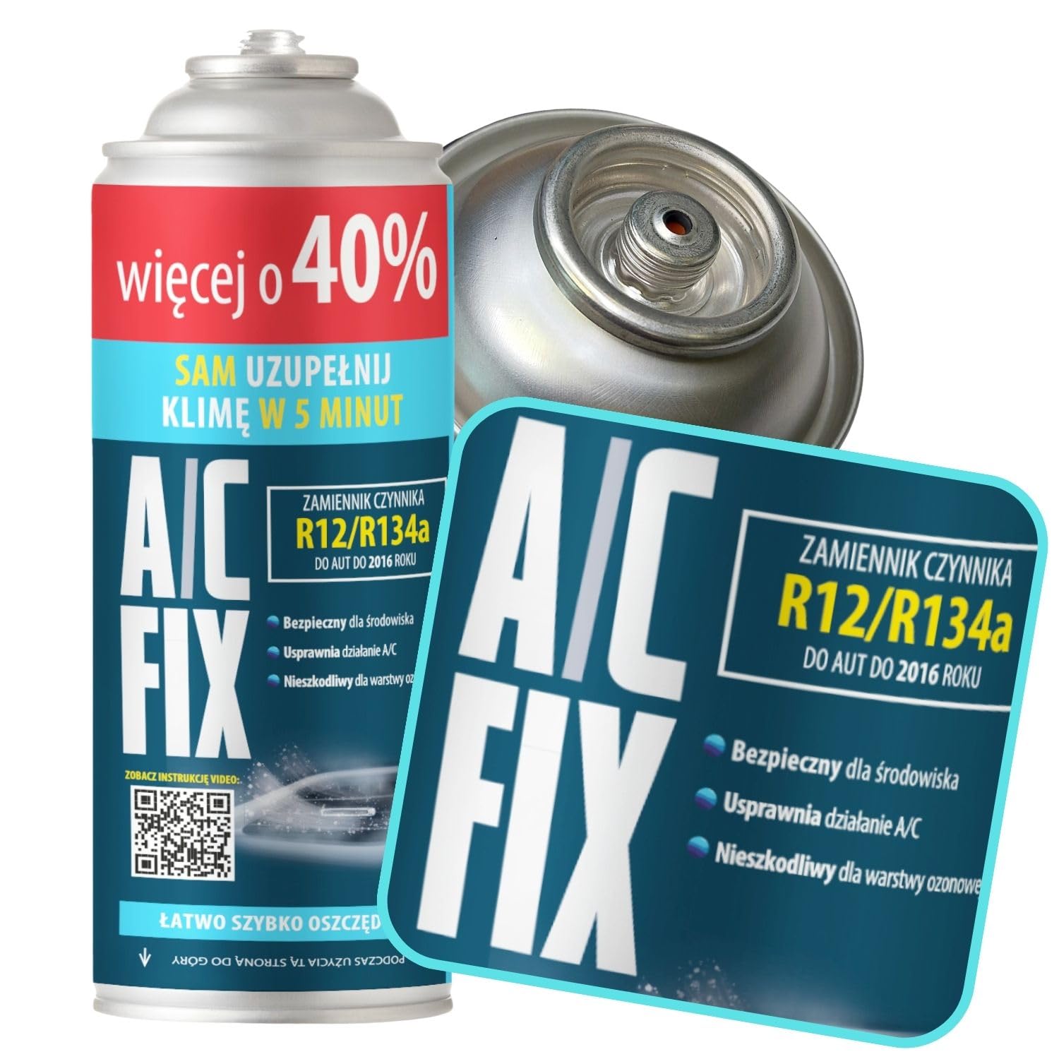 Recambio gas R134a R12 con manguera - manometro – Kit recarga aire acondicionado coche 1x235 g - Sustituto del refrigerante R134a - Gas aire acondicionado coche - ECO