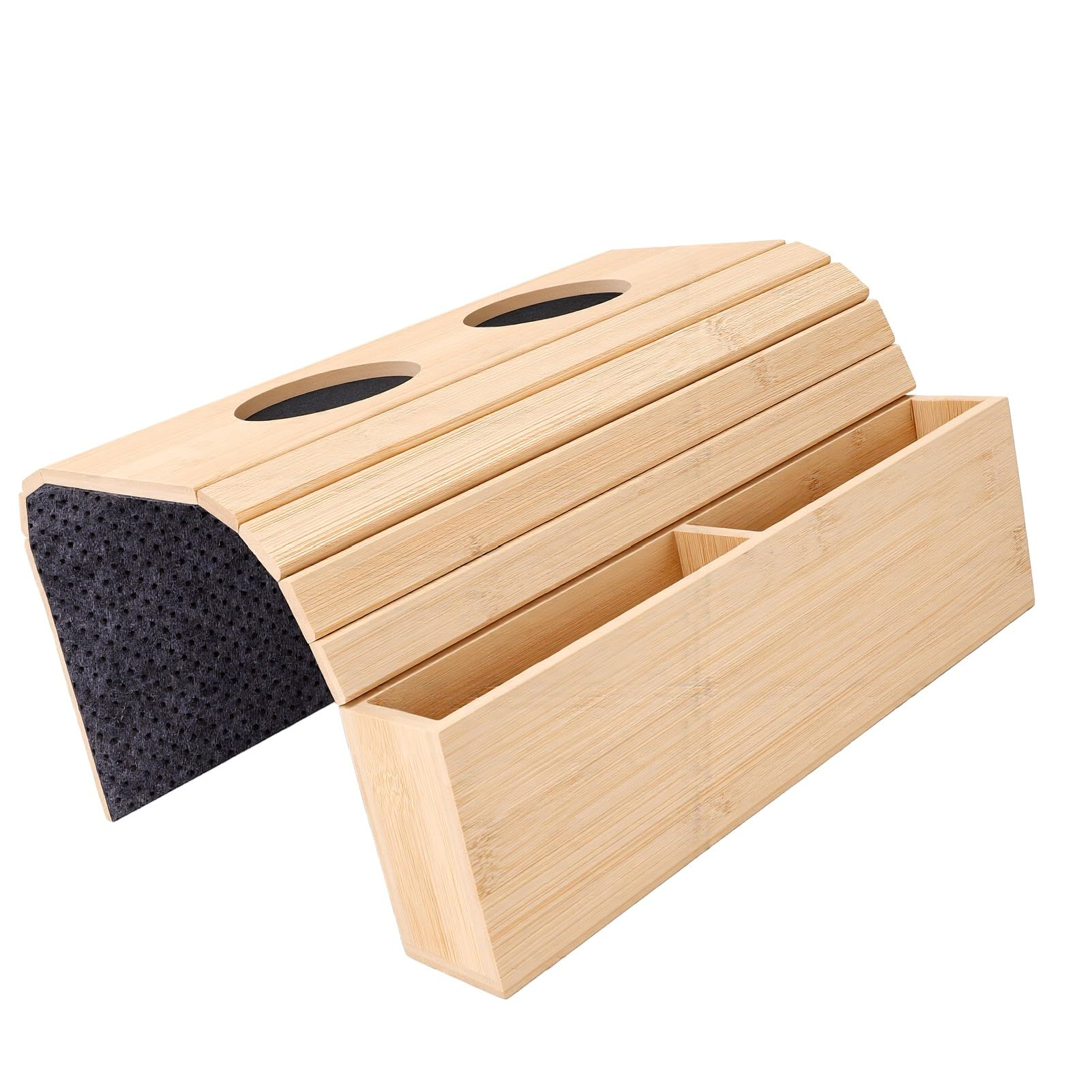 Bandeja de Madera para Brazo de sofá, Diseño Grande de bambú