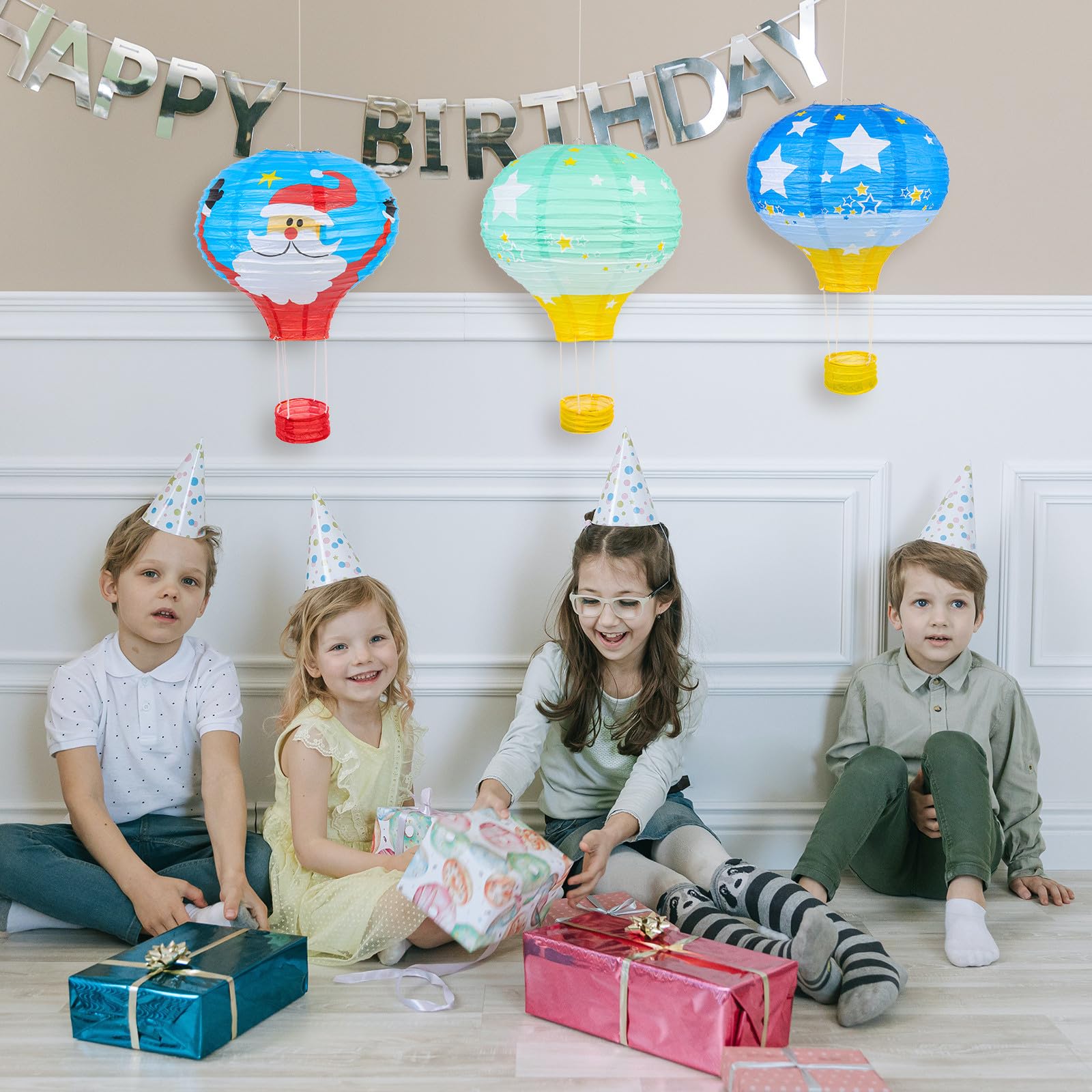 15 Piezas Farolillo de Papel Decorativo Globo Aerostático para Fiestas