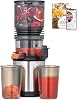 AMZCHEF Cold Press Juicer Machines, Slow Masticating Juicer with Low Noise DC Motor & Triple Filter, 160mm Wide Chute & 2L Capacity for Whole Fruits and Vegetables, Easy to Clean, Stainless Steel