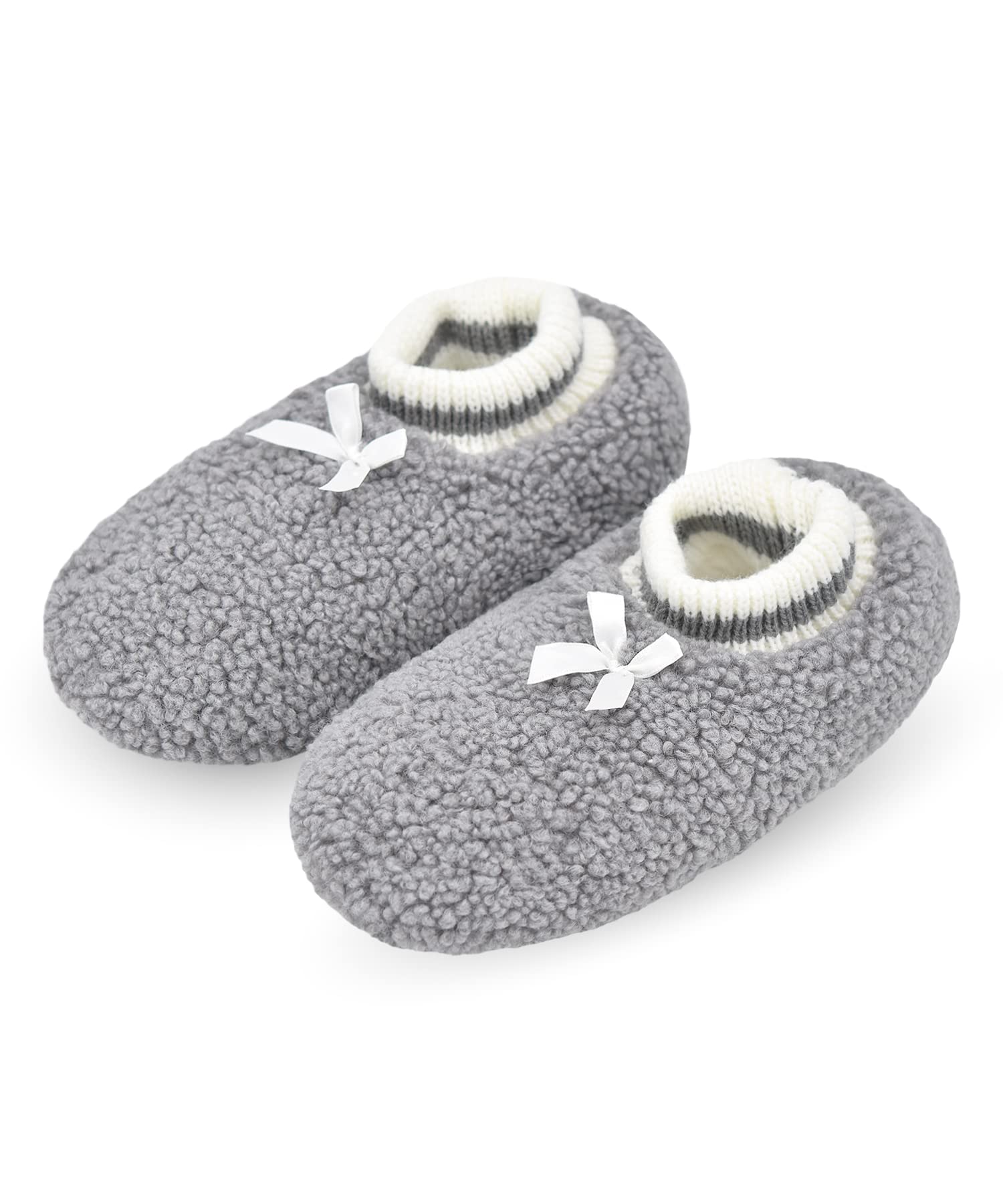 DICUIRD Womens Fleece Slipper Socks Non-Slip Grippers Indoor Slippers