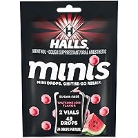 Vista 1 de Halls Minis Watermelon Flavor Sugar Free Cough Drops, 48 Drops