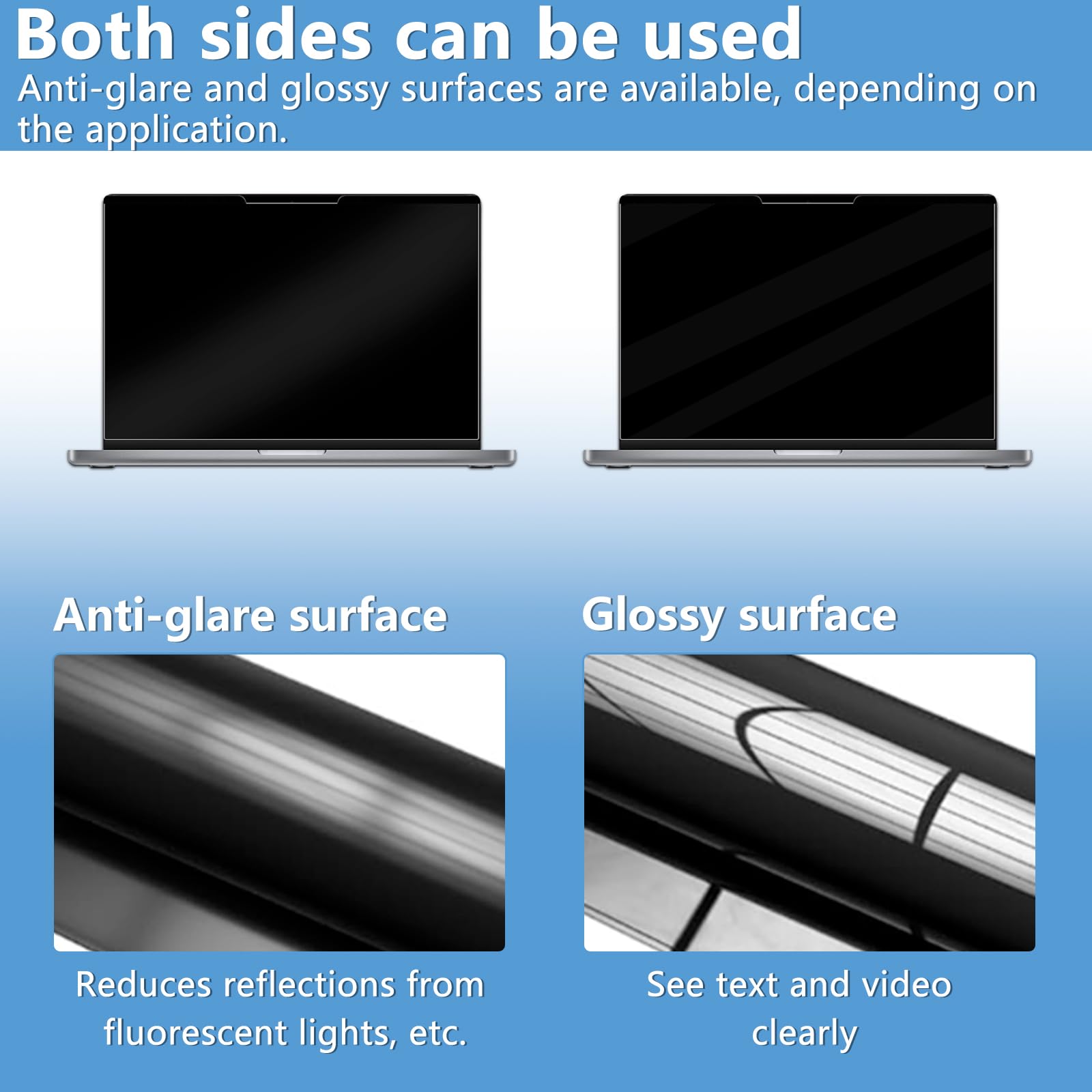 Filtre de Confidentialité 14 Pouces Amovible Anti Espion Anti-Lumière Bleu pour Écran Ordinateur Moniteur 14" 16:10