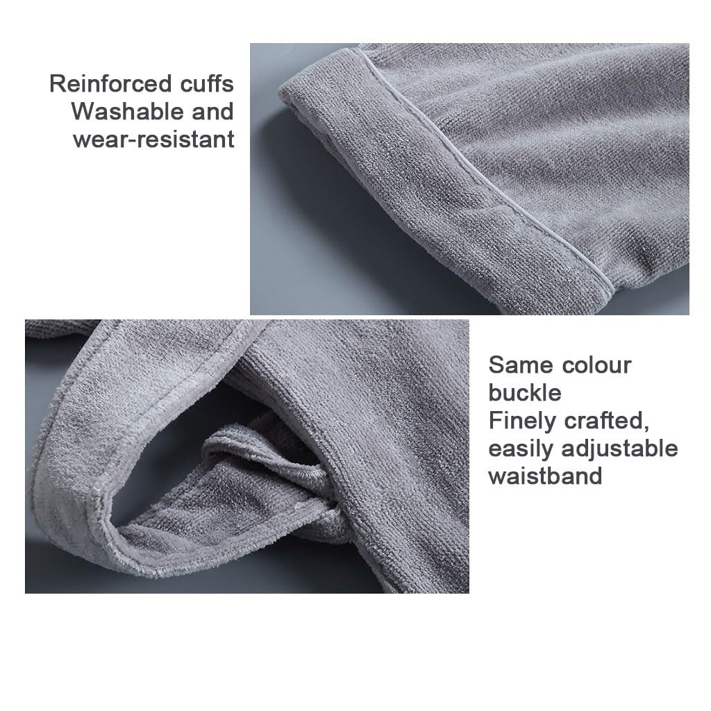 LEIYTFE Albornoz De Algodón para Hotel, Albornoz De Rizo Albornoz 100% Algodón para Hotel SPA, Albornoz Ligero para Hombre Kimono Sleepwear(Blauw,L)