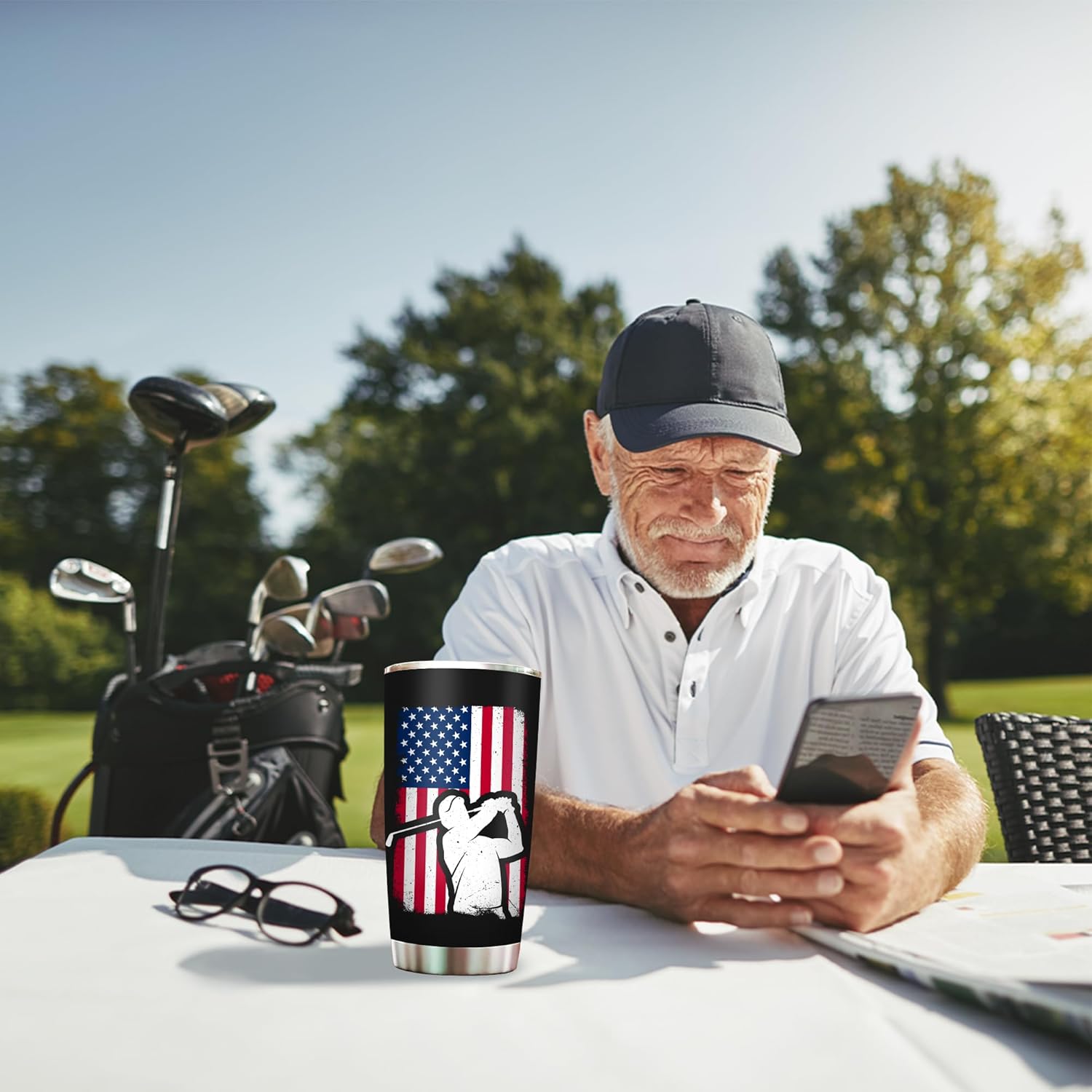 2IMT Golf Tumbler 20oz for Men Funny Travel Mug Birthday Gift Golf Lover Present for Dad Fathers Day Idea for Him Golfer Coffee Cup Outdoor Use Golfs Drinking Item Worlds Okayest Golfer Accessory - Image 3