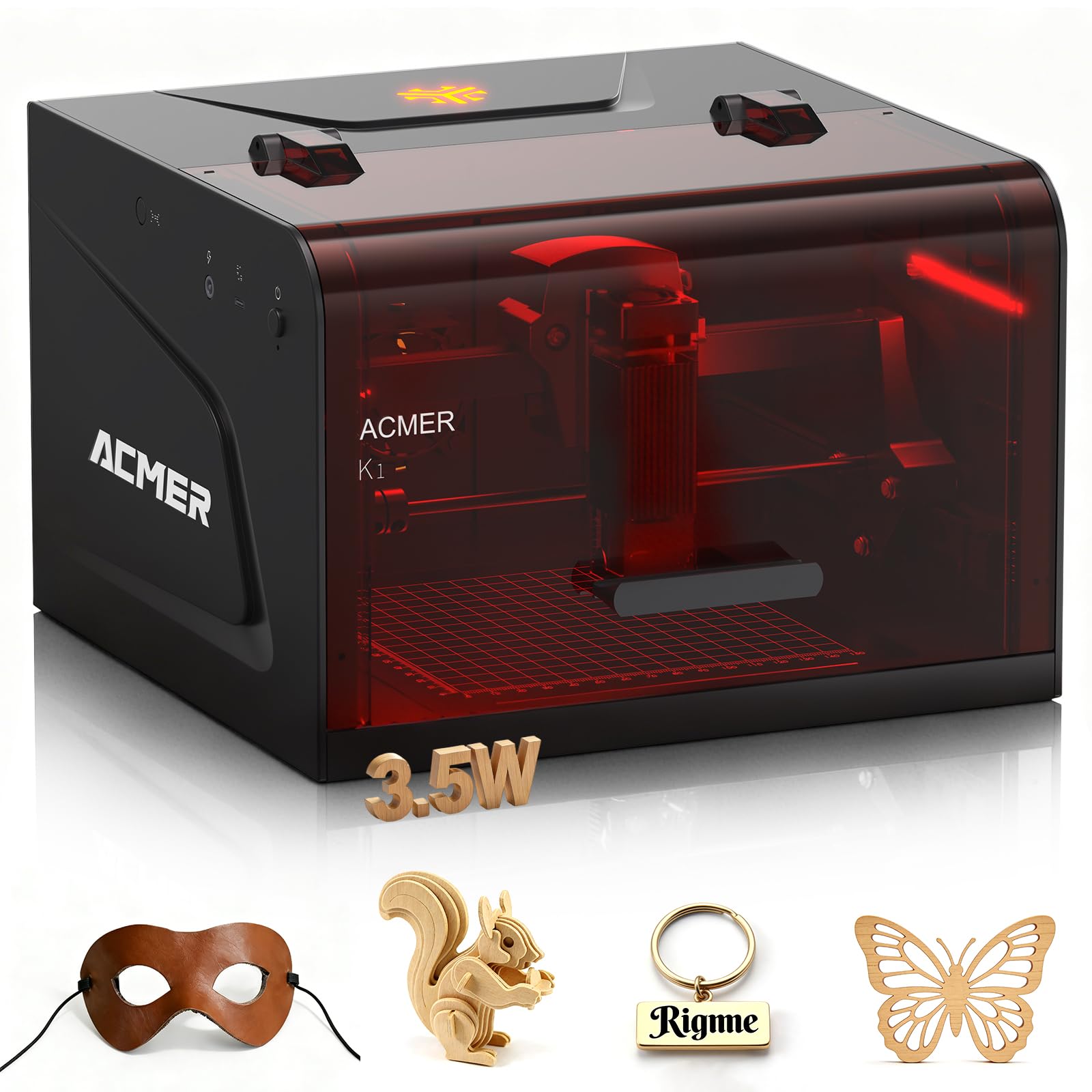 ACMER K1 3.5W Laser Engraver, Desktop Class 1 Laser Cutter for DIY Crafts
