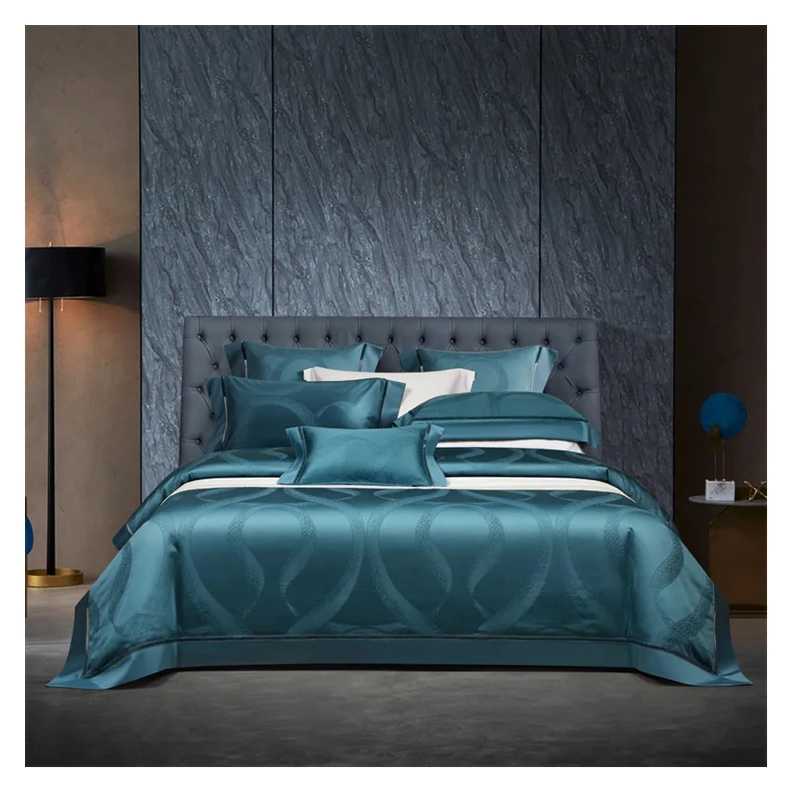 オーダーメイド エジプト超長綿100% 1000TC ジャガード ブルー 羽