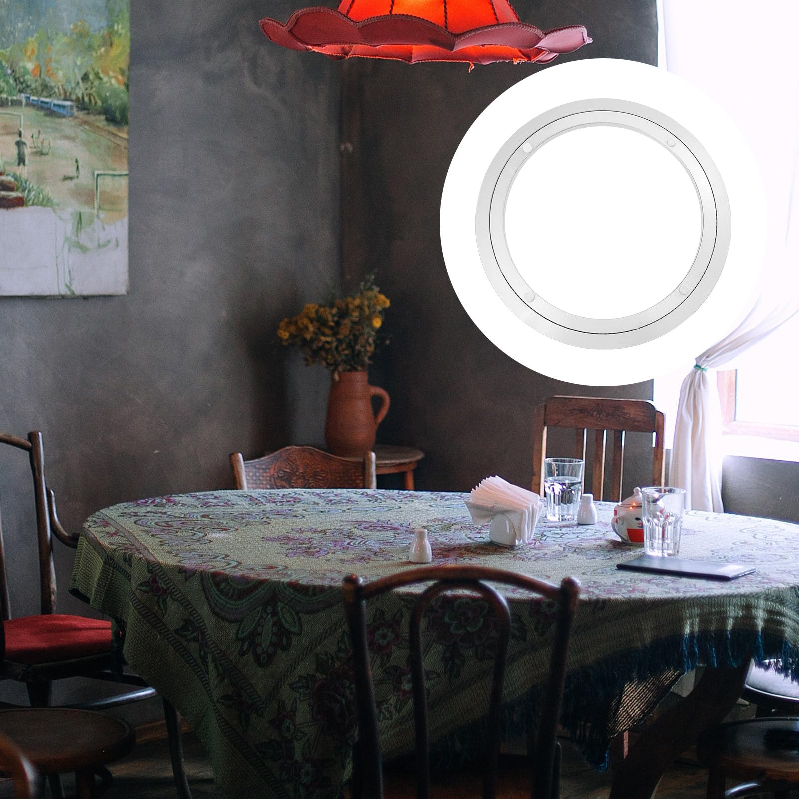 Gatuida Rodamiento Giratorio de Aleación de Aluminio Plateado de 10 Pulgadas (250 X 8,5 Mm) para Mesa de Comedor, Base Giratoria de 360 Grados, Accesorio para Bandeja Giratoria Doméstica,
