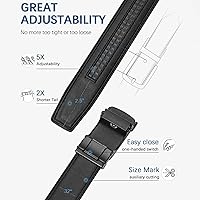 Men's Ratchet Leather Belt 2-Pack: Adjustable Buckle, Trim-to-Fit for Dress & Casual Wear
