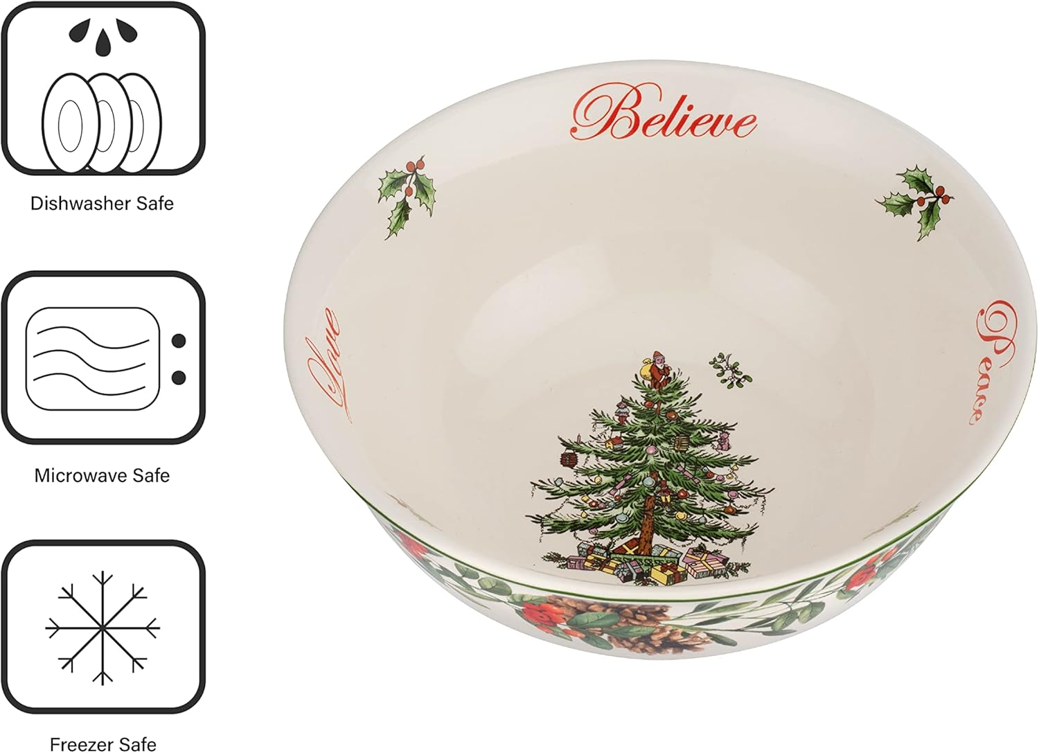 Spode 4 5 Christmas Tree 2022 Scalloped Bowl Amazon.com | Spode - Christmas Tree Collection - 2021 Annual Revere Bowl -  Measures At 8.12" L X 8.12" W X 0.9" H - Dishwasher, Microwave, And Freezer  Safe.: Serving Bowls