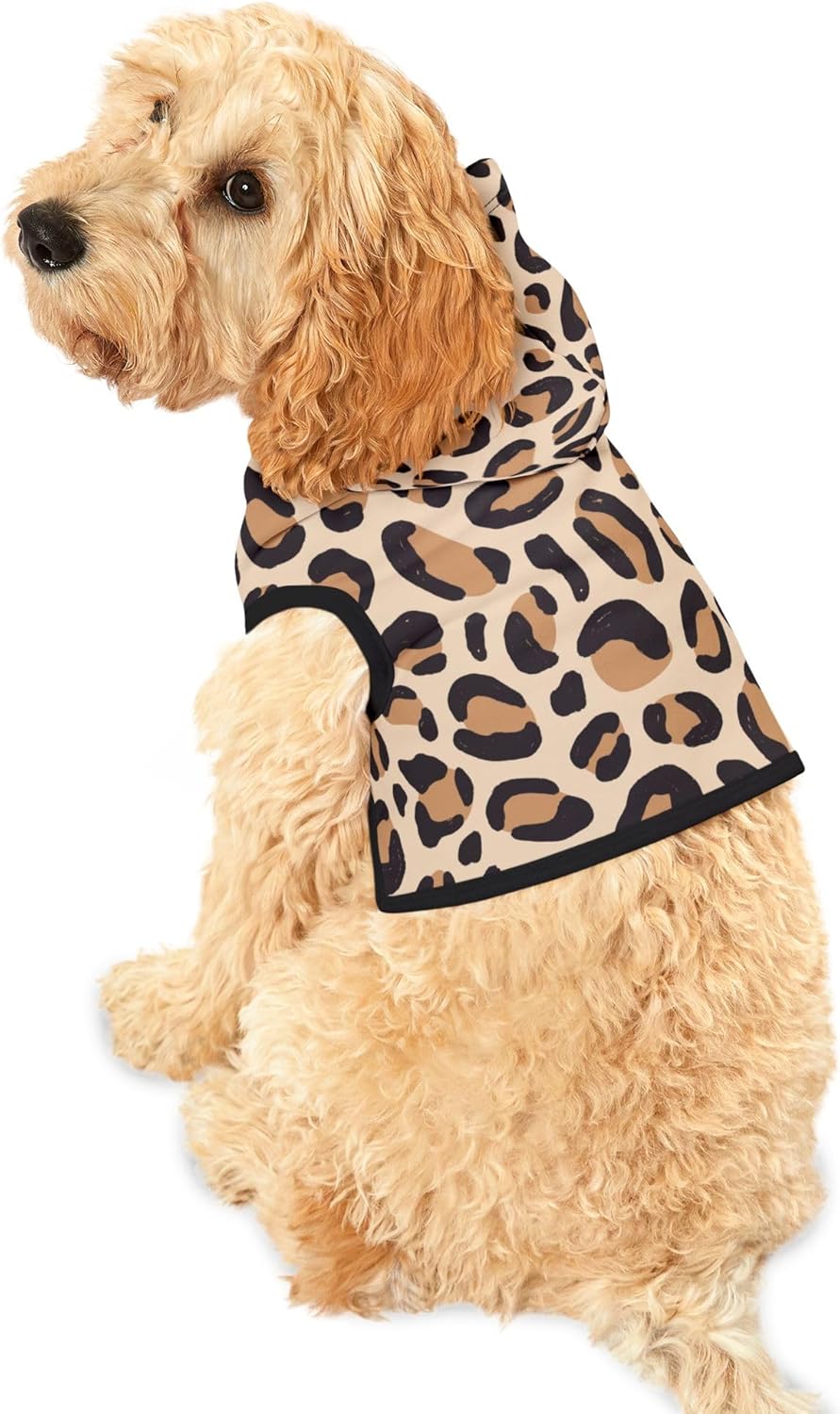 Leopard Print Pet Hoodie | Animal Print Dog Hoodie, Cozy Hooded Pet Sweater