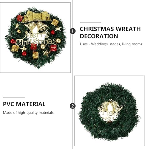 Miniatura 3 de Cabilock Corona de Navidad colgante de Navidad para puerta de Navidad, guirnalda de arrecife al aire libre, adornos navideños para exteriores,