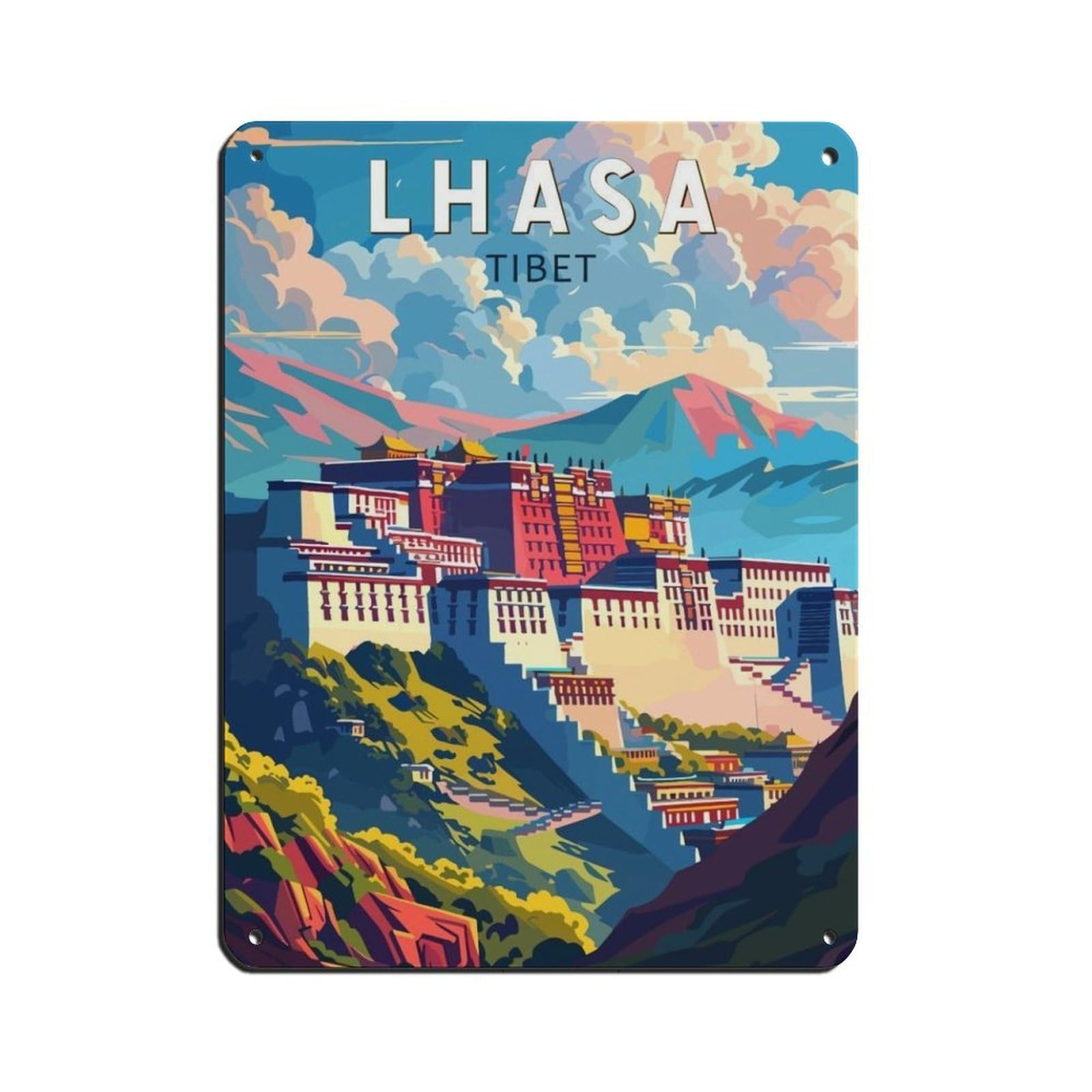 Poster de voyage en Chine rétro et plaque métallique pour pub et bar