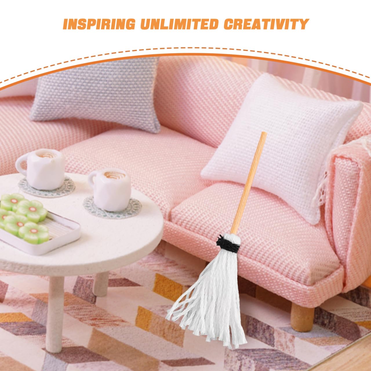 BESPORTBLE 15pcs Scale Mini Mops for DIY Play and Party Decorations Tiny Cleaning Tools for Creative Role Play and Educational Fun - Image 3