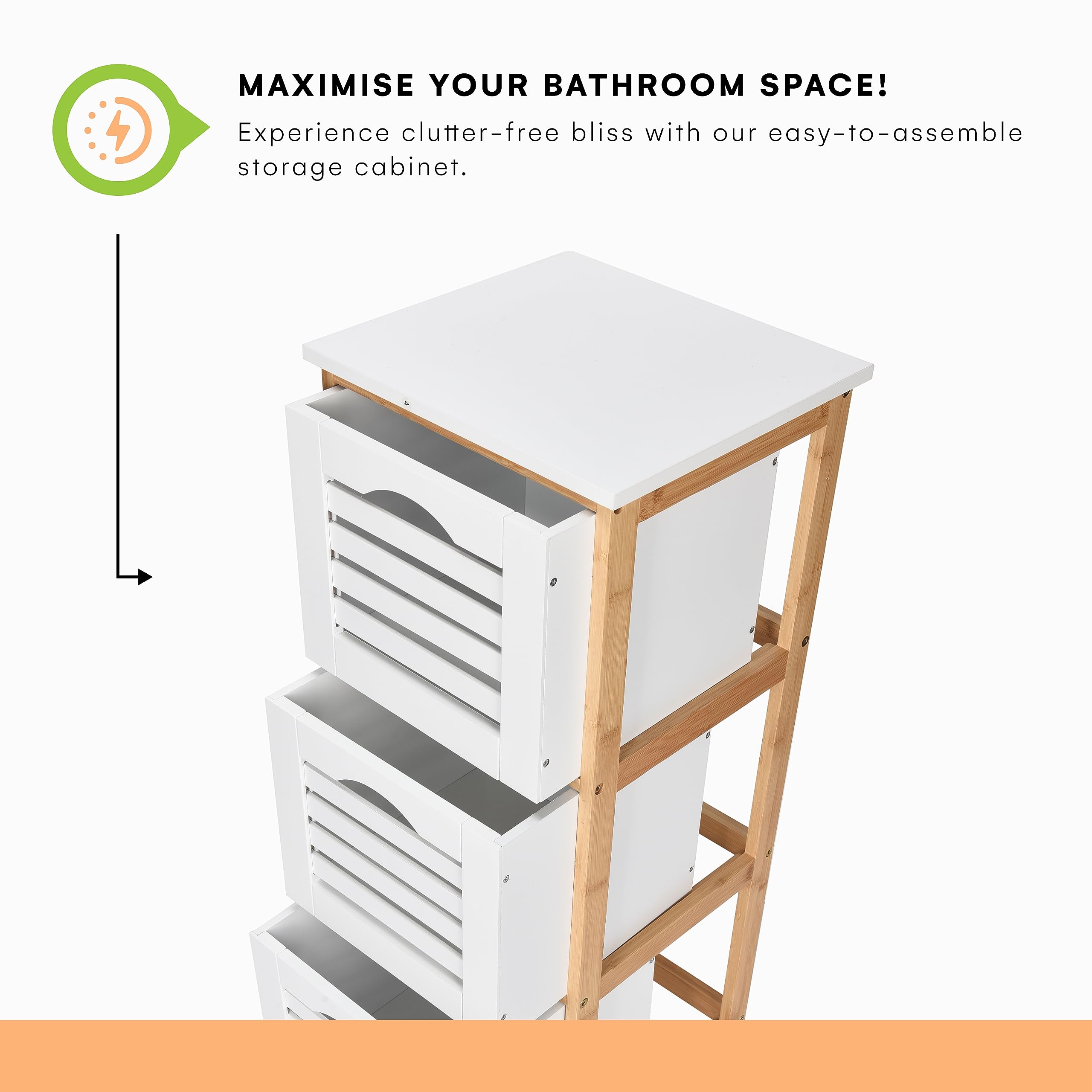 Prosumer's Choice Wood Bathroom Cabinet Storage 4 Drawers - Wall ...