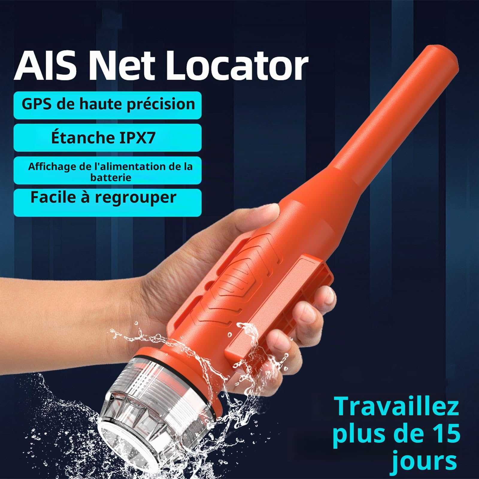 Traceur De Filet De Pêche, Sondeur Et Localisateur Ais, Positionnement GPS 10 N.M, étanche Ipx7, Adapté à La Recherche Et à La Protection des Filets De Pêche