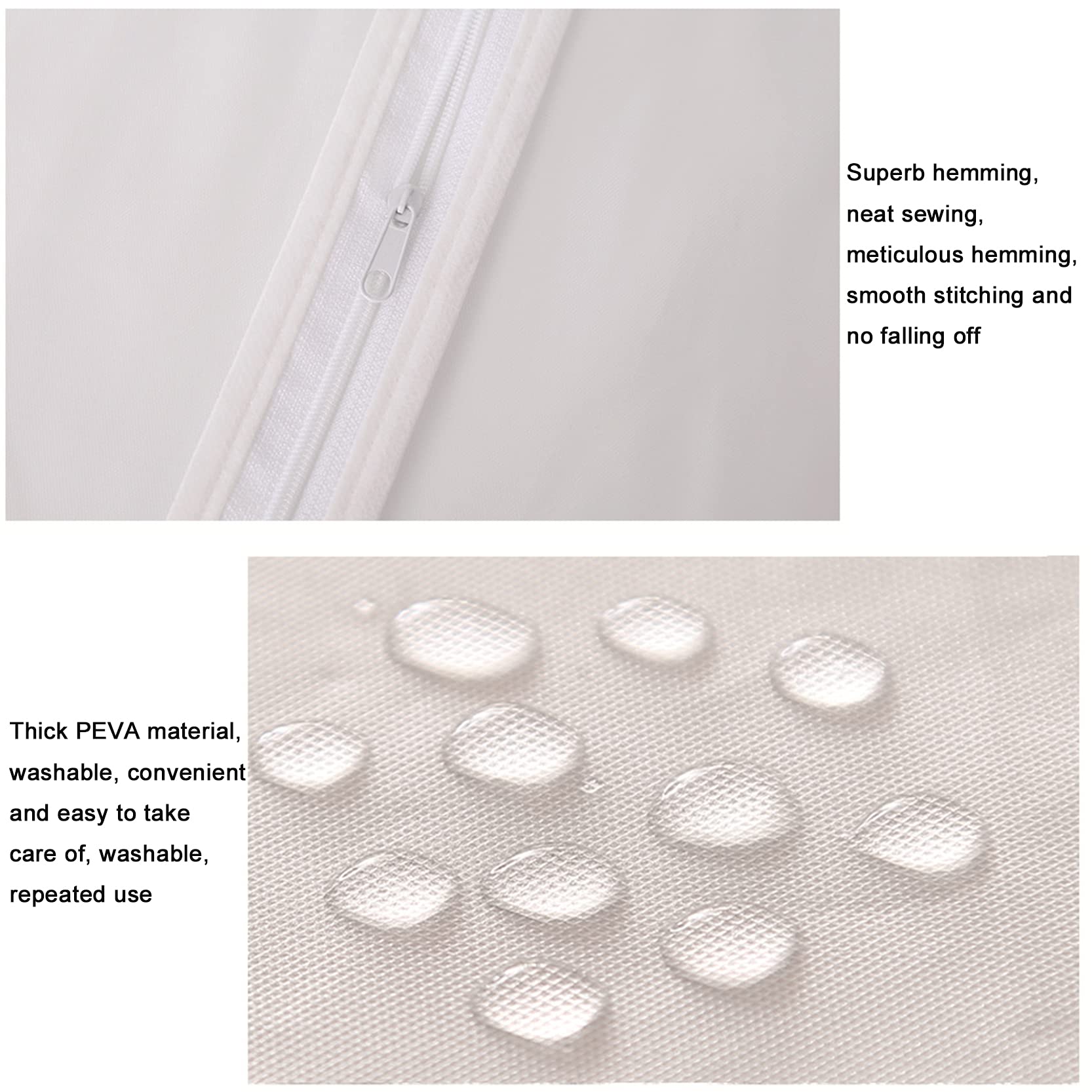 Protector De Fundas Para Ropa Con Cremallera,6 Piezas,Fundas Para Bolsas De RopaPolvo,Impermeables,Lavables,Bolsa De Almacenamiento De Ropa Para Trajes De Armario Para El Hogar,A-60 x 140 cm