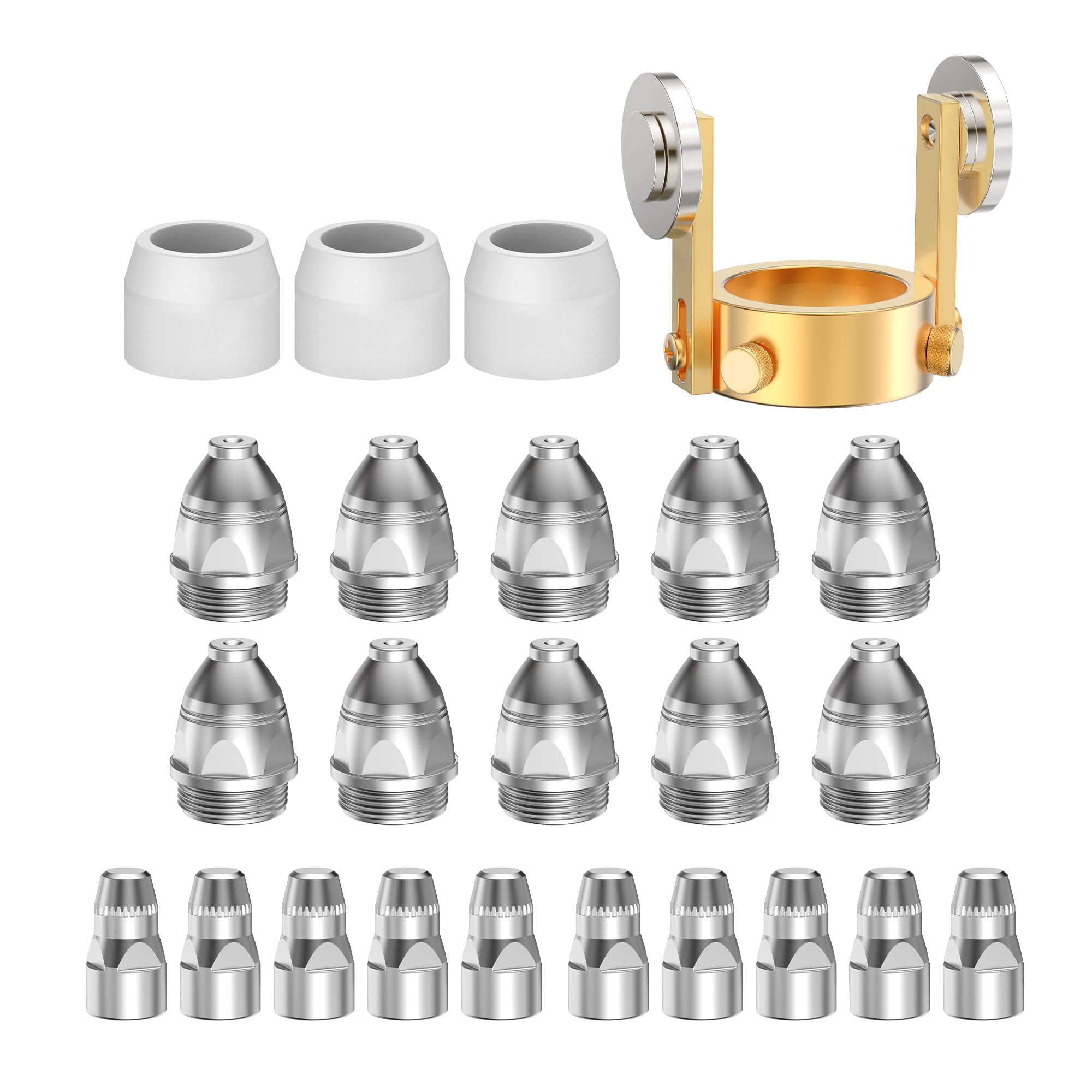 bestarc P-80 Plasma Cutter Torch Consumables, 24Pcs 1.5mm Cutting Torch Nozzle Tips Electrode Kits, For BTC800DP Plasma Cutter