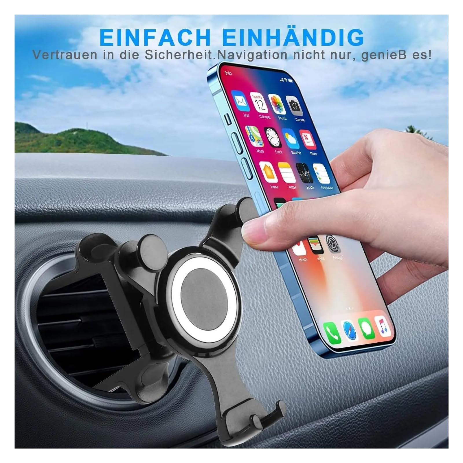 Porta Cellulare Auto Supporto rotondo per presa d'aria per auto per il tuo telefono cellulare per Me&rc&ed&es per Be&nz ABCES Class Gla Glc Gle Gls AM&G W205 W213 E200 W247 A250
