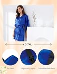 MORFORU Women Bride Bridesmaid Silky Satin Kimono Robe Solid Color Sleepwear for Wedding Party Getting Ready, Short