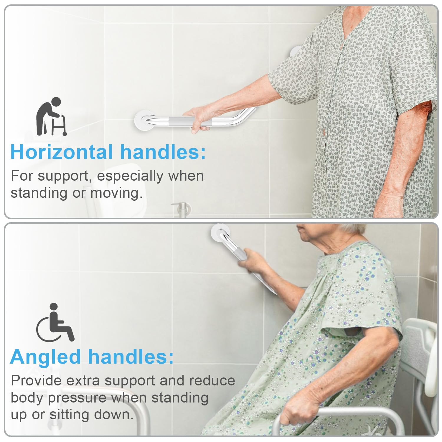 sunzone Barras de Apoyo Baño,Antideslizante para Ancianos