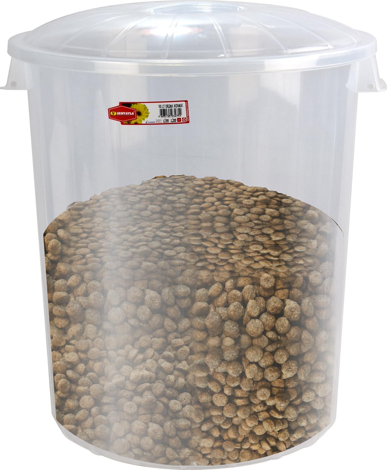 Sterling Ventures 50L Clear Plastic Round Food Storage Bin with Lid