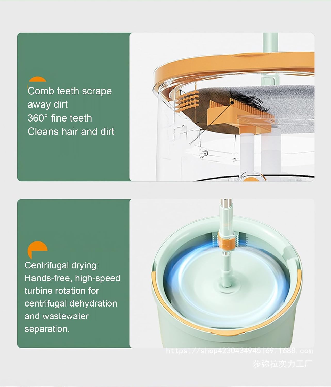 Hands-Free Spin Flat Mop with Dirty Water Separation – No-Touch Self image 4
