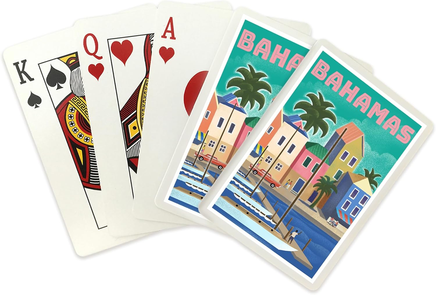 Lantern Press Bahamas, Waterside Dock, Lithograph, 52 Playing Cards for Adults, Poker Size Card Deck