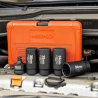 Vista 6 de NEIKO 02530A Juego de 5 piezas de llaves de 12 puntos de 1/2 pulgadas, removedor de tuercas de llanta, enchufe de tuerca de husillo, juego de llaves