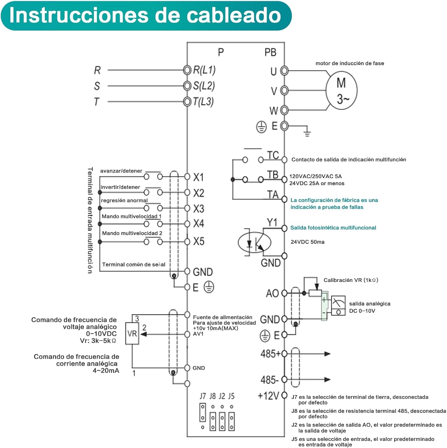 Detailed wiring instructions schematic for DEWIN VFD