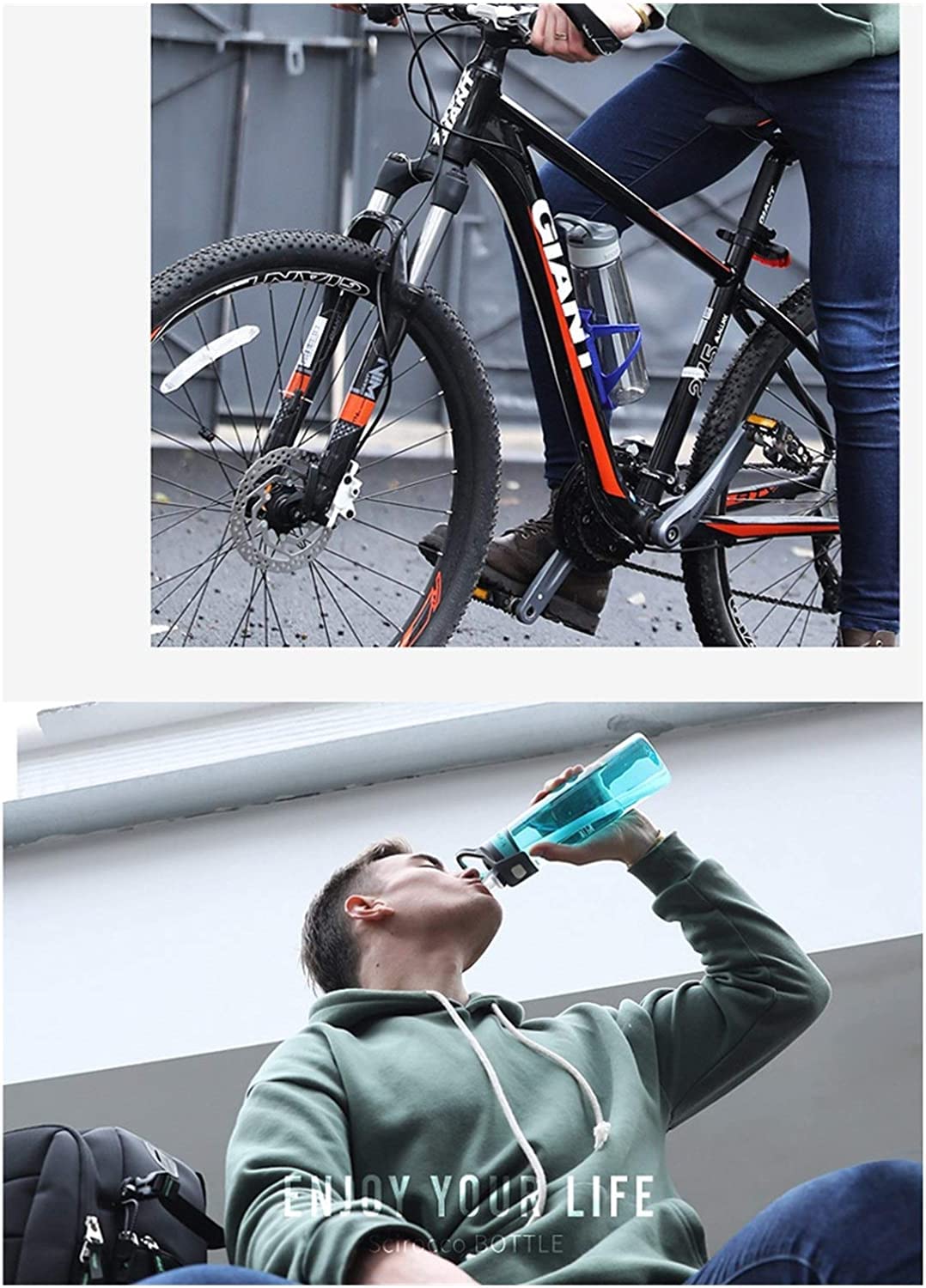 Butelka,Szczelna Wyciekowa Butelka Wody Butelka Butelki do picia, Flip Up Pokrywa Kubek Wody Butelka Sportowa Butelka Doskonależny do prowadzenia rowerowej Siłownia turystyczna Napoje(3 Pack)
