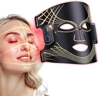 Red Light Therapy Mask for Face, 5 Modes, 312 LEDs, Wireless & Rechargeable