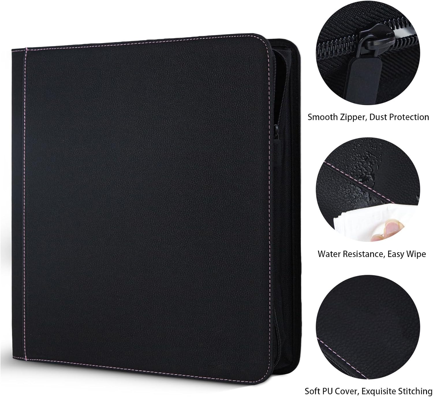 Graded Card Binder 6 Pocket, 60 PSA Slab Binder for Graded Card Protector Storage Display Holder for Games, Sports, Black