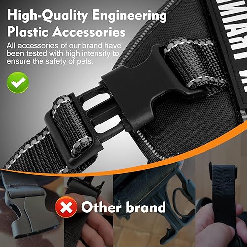 Miniatura 3 de WOCUME - Arnés anti tirones ajustable con cinta reflectante 3M, arnés de entrenamiento transpirable con asa para mejor control de perros grandes