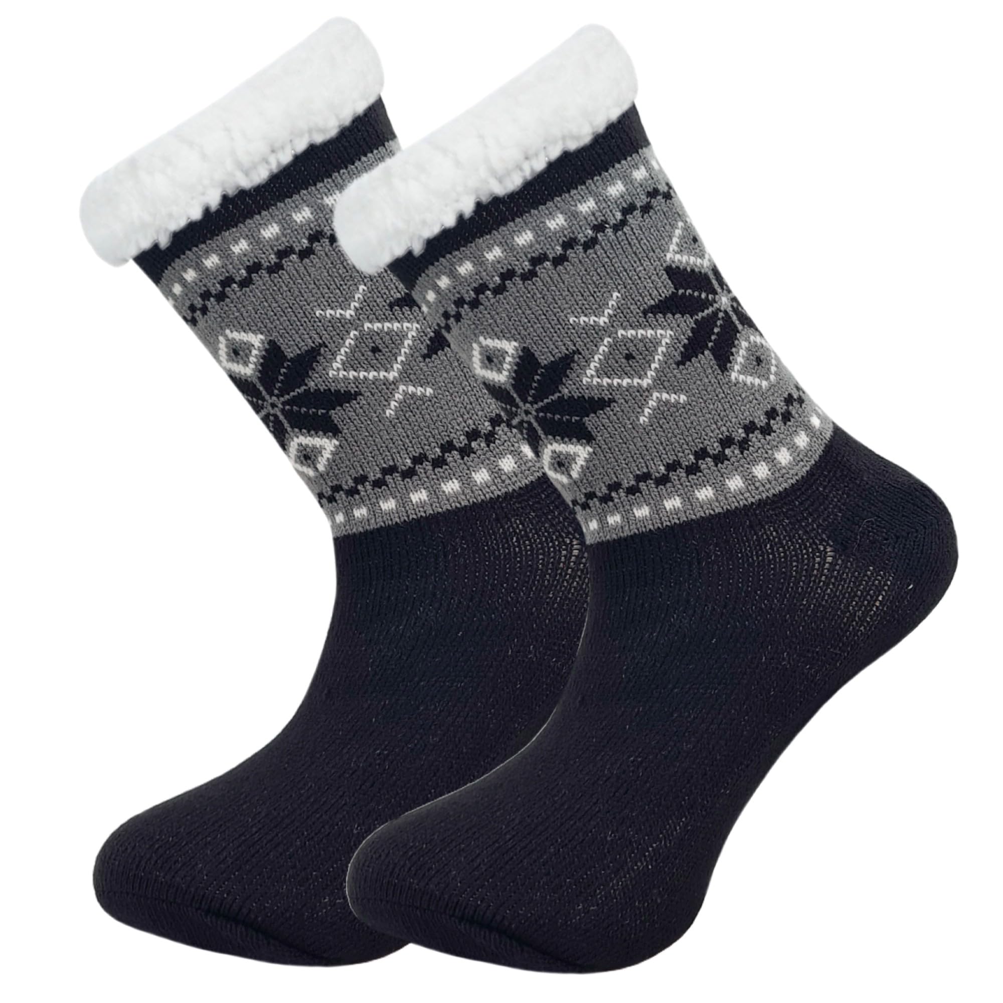 Sock-Tec Men's Option 1 Thermal Socks 4.8 Tog Sherpa Fleece Lining Winter Warm Thick Gripper Sole Socks Adults Uk Size 6-11 (Uk, Numeric, 6, 11, Regular, Regular, )