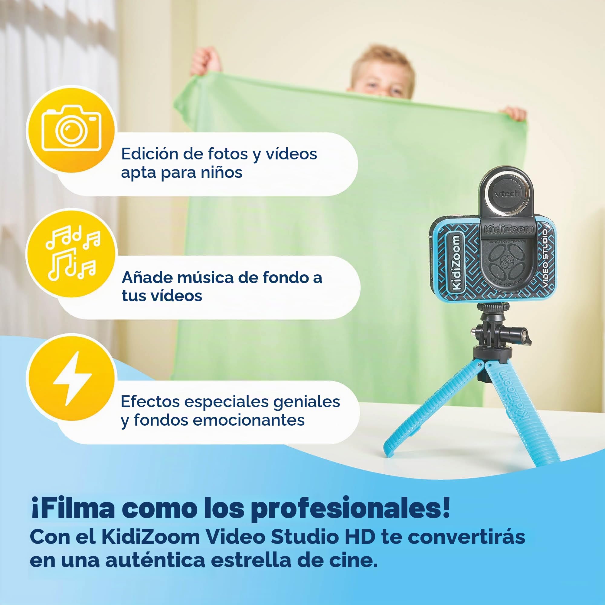 Vtech KidiZoom Video Studio HD 80-531884 Cámara Infantil, Azul