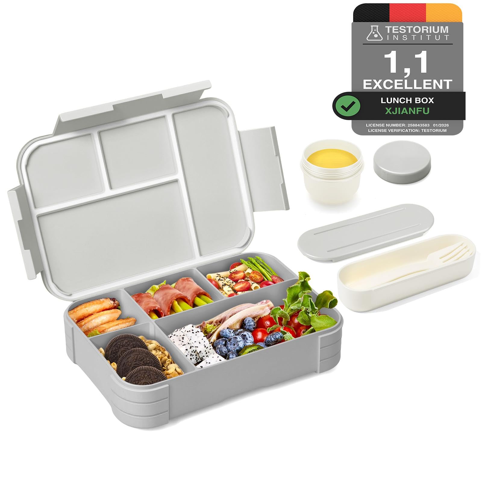 XJIANFU Brotdose Kinder mit Fächern,900ml Auslaufsichere Bento-Box, Kinder-Lunchbox,Auslaufsicher Fächern,Jausenbox Brotbox für,Mädchen & Jungen,Mikrowelle/spülmaschinenfest(Purple)